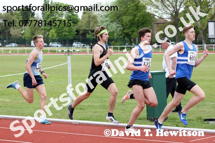 Mens under-20s 1500 metres, North Eastern Track and Fields Champs., Middlesbrough. Photo: David T. Hewitson/Sports for All Pics